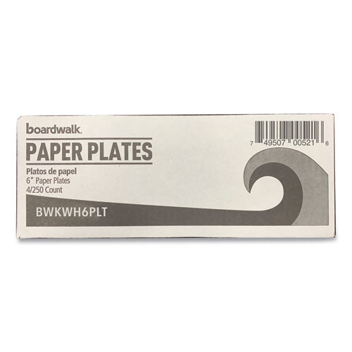 Paper Dinnerware, Plate, 6", White, 1,000/carton.