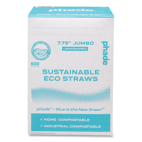 Marine Biodegradable Straws, 7.75", Ocean Blue, 6,000/carton.