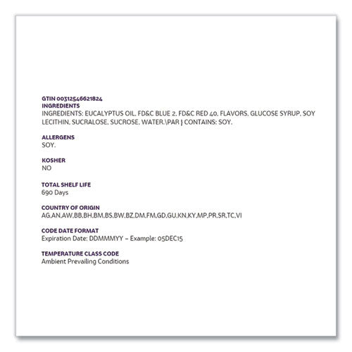 Triple Action Cough Drops, Cherry, 30/bag, 12 Bags/box.