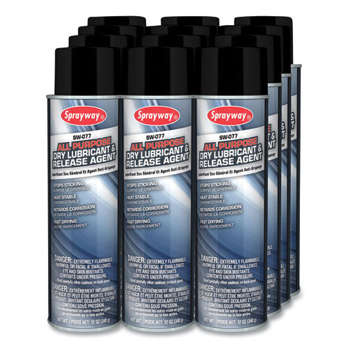 All Purpose Dry Lubricant And Release Agent, 12 Oz, Dozen.