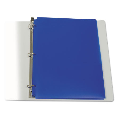 Two-pocket Heavyweight Poly Portfolio Folder, 3-hole Punch,11 X 8.5, Blue, 25/box