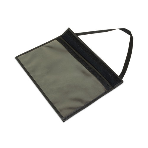 1-pocket Shop Ticket Holder W/strap And Black Stitching, 75-sheet, 9 X 12.