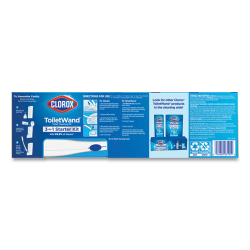 Toiletwand Disposable Toilet Cleaning System: Handle, Caddy And Refills, White.
