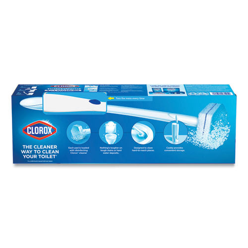 Toiletwand Disposable Toilet Cleaning System: Handle, Caddy And Refills, White.