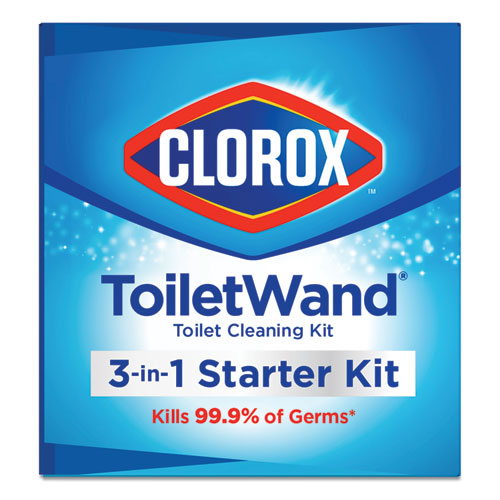 Toiletwand Disposable Toilet Cleaning System: Handle, Caddy And Refills, White.