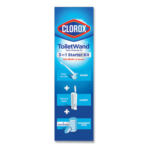 Toiletwand Disposable Toilet Cleaning System: Handle, Caddy And Refills, White.