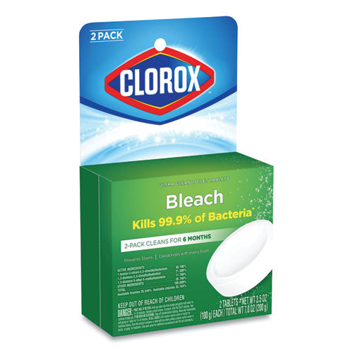 Ultra Clean Toilet Tablets Bleach, 3.5 Oz Tablet, 2/pack, 6 Packs/carton.