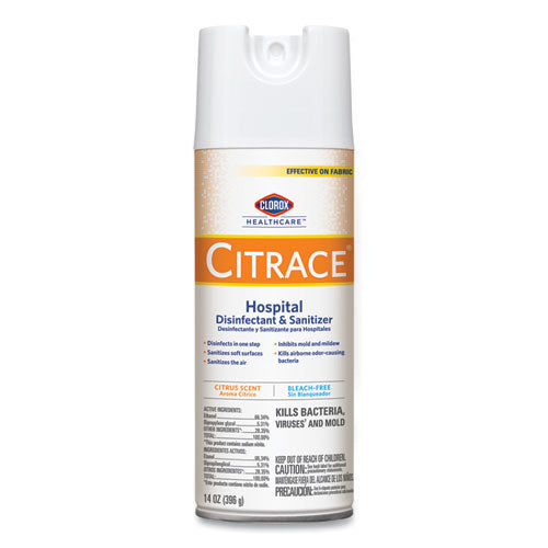 Citrace Hospital Disinfectant And Sanitizer, Citrus, 14 Oz Aerosol Spray, 12/carton.
