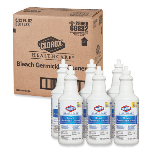 Bleach Germicidal Cleaner, 32 Oz Pull-top Bottle, 6/carton.