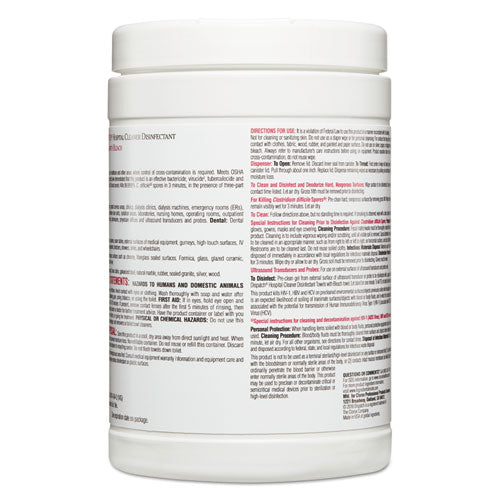 Dispatch Cleaner Disinfectant Towels, 1-ply, 6.75 X 8, Unscented, White, 150/canister.