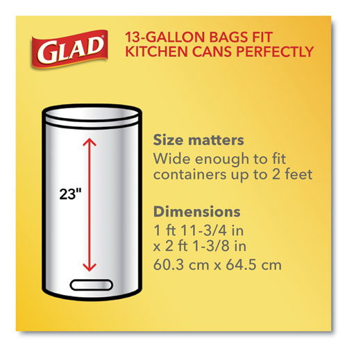 Odorshield Tall Kitchen Drawstring Bags, 13 Gal, Gain Original Scent, 24" X 27.38", White, 80/box.