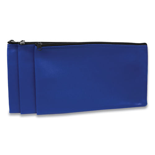 Fabric Deposit Bag, Vinyl, 5.5 X 11, Blue, 3/pack