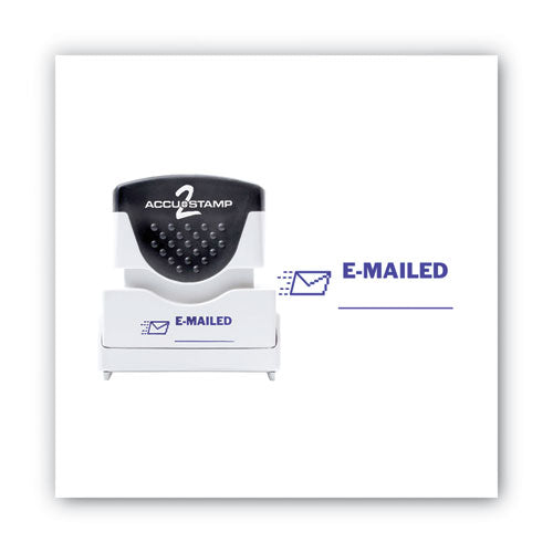 Pre-inked Shutter Stamp, Blue, Emailed, 1.63 X 0.5