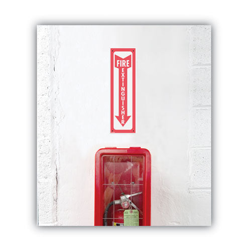 Glow-in-the-dark Safety Sign, Fire Extinguisher, 4 X 13, Red