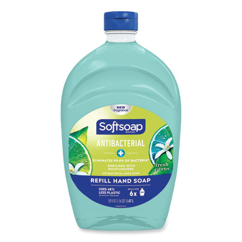 Antibacterial Liquid Hand Soap Refills, Fresh, 50 Oz, Green, 6/carton.