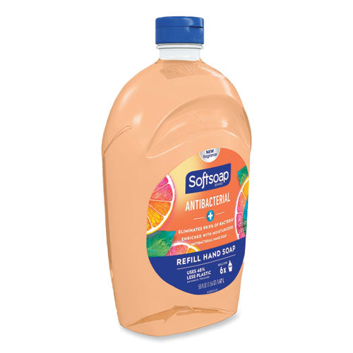 Antibacterial Liquid Hand Soap Refills, Fresh, 50 Oz, Orange, 6/carton.