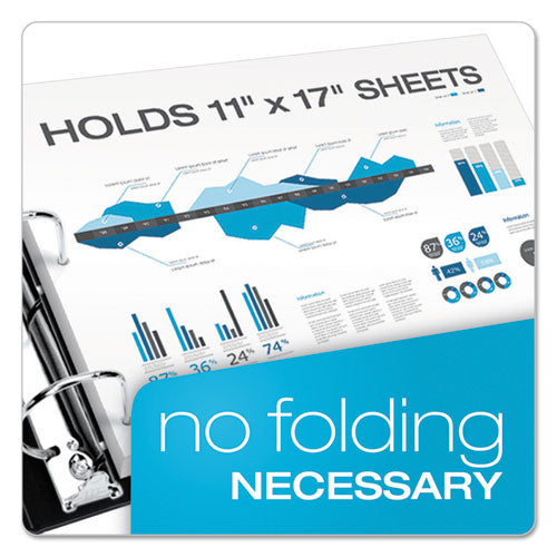 Premier Easy Open 11 X 17 Locking Slant-d Ring Binder, 3 Rings, 1.5" Capacity, 11 X 17, Black.