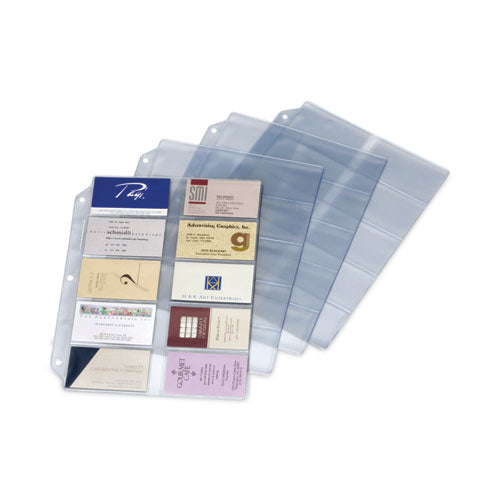 Business Card Refill Pages, For 2 X 3.5 Cards, Clear, 20 Cards/sheet, 10 Sheets/pack.
