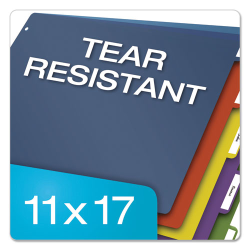 Tabloid-size Poly Index Divider, 5-tab, 11 X 17, Assorted, 1 Set.