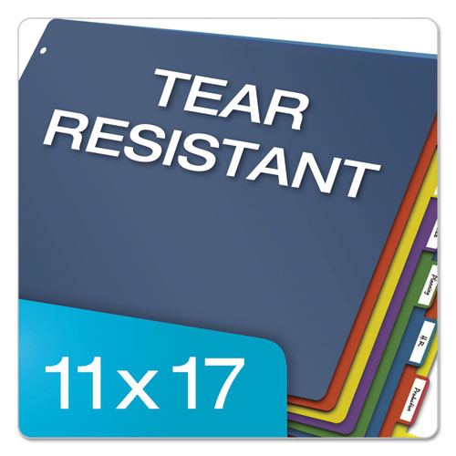 Tabloid-size Poly Index Divider, 8-tab, 11 X 17, Assorted, 1 Set.