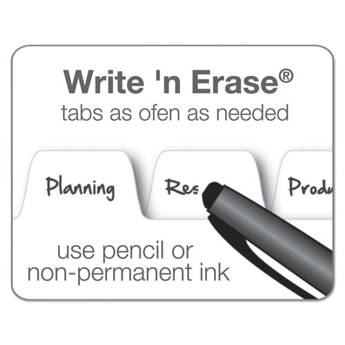 Write 'n Erase Tabloid Index Dividers, 5-tab, 11 X 17, White, 1 Set.