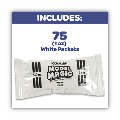 Model Magic Modeling Compound,1 Oz Packs, 75 Packs, White, 6 Lbs 13 Oz.