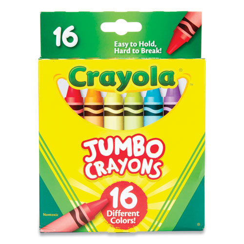 Jumbo Crayons, Assorted, 16/box.