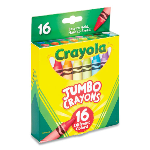 Jumbo Crayons, Assorted, 16/box.