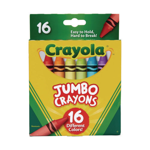 Jumbo Crayons, Assorted, 16/box