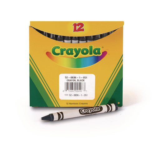 Bulk Crayons, Black, 12/box.