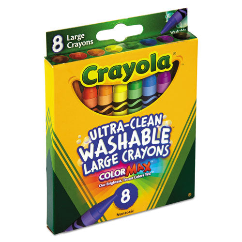 Ultra-clean Washable Crayons, Large, 8 Colors/box.