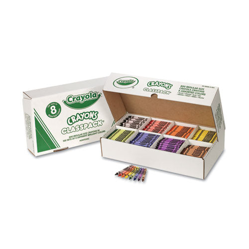 Classpack Regular Crayons, 8 Colors, 800/box.