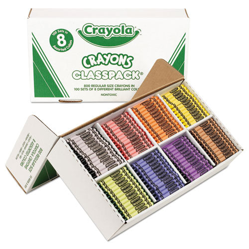 Classpack Regular Crayons, 8 Colors, 800/box.