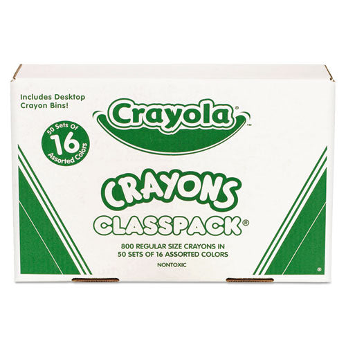 Classpack Regular Crayons, 16 Colors, 800/box.