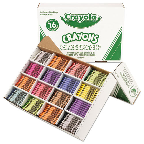 Classpack Regular Crayons, 16 Colors, 800/box.