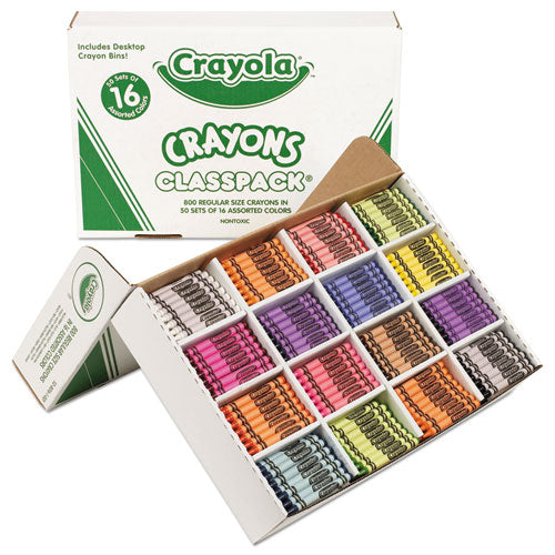 Classpack Regular Crayons, 16 Colors, 800/box.