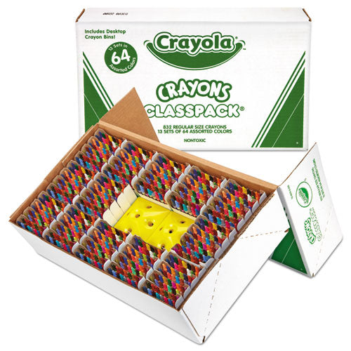 Classpack Regular Crayons, Assorted, 13 Caddies, 832/box.