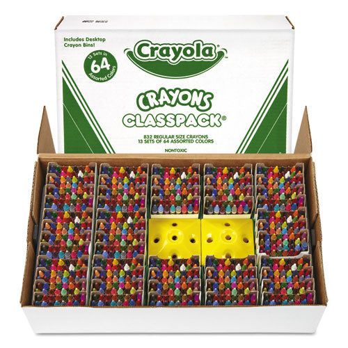 Classpack Regular Crayons, Assorted, 13 Caddies, 832/box.