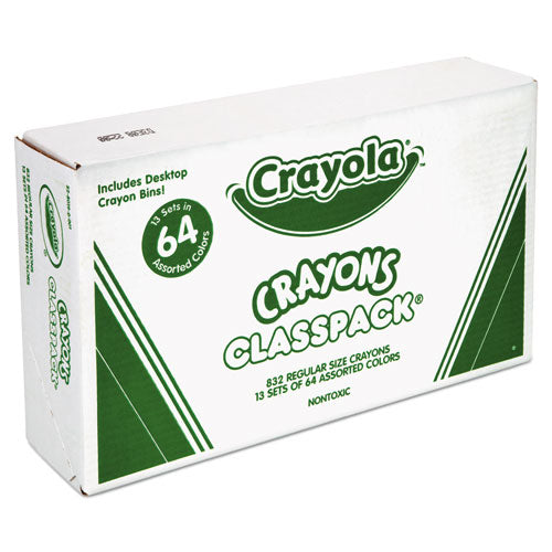 Classpack Regular Crayons, Assorted, 13 Caddies, 832/box.