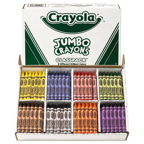 Jumbo Classpack Crayons, 25 Each Of 8 Colors, 200/set.