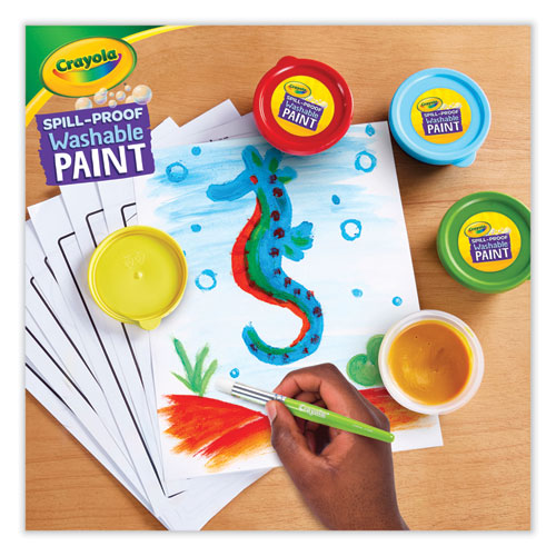 Spill Proof Washable Paints, 5 Colors, 1.4 Oz Cups, 5 Sets/carton.