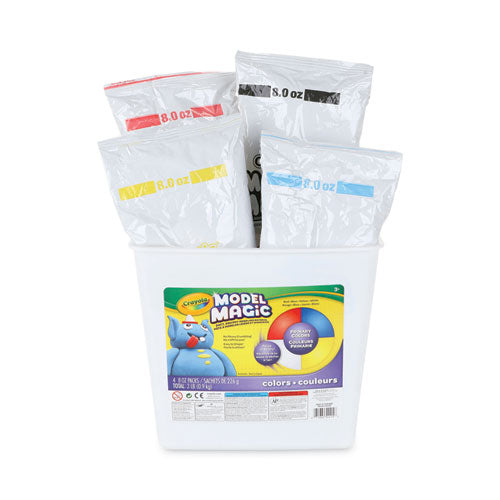 Model Magic Modeling Compound, 8 Oz Packs, 4 Packs, Blue, Red, White, Yellow, 2 Lbs.