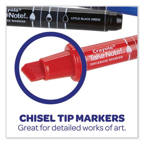 Take Note Dry-erase Markers, Broad, Chisel Tip, Assorted, 12/pack.