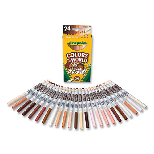 Colors Of The World Washable Markers, Fine Bullet Tip, Assorted Colors, 24/pack