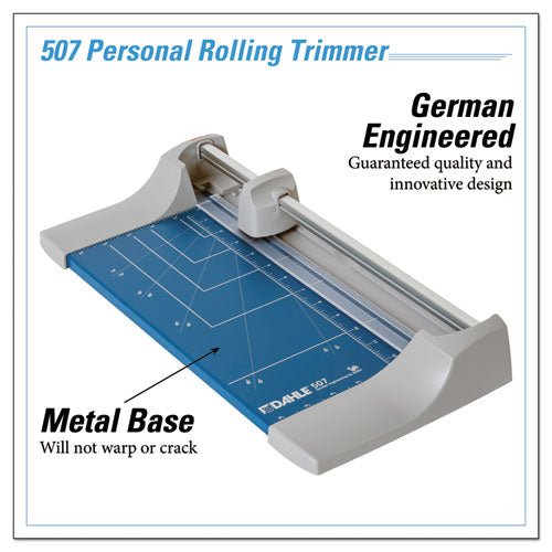 Rolling/rotary Paper Trimmer/cutter, 7 Sheets, 12" Cut Length, Metal Base, 8.25 X 17.38.