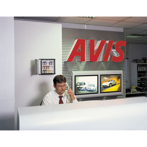 Locking Key Cabinet, 36-key, Brushed Aluminum, Silver, 11.75 X 4.63 X 11.