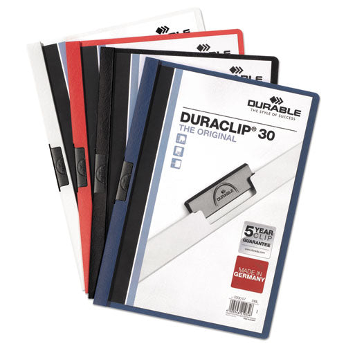 Duraclip Report Cover, Clip Fastener, 8.5 X 11,  Clear/graphite, 25/box.