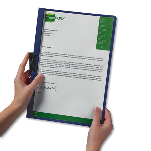 Duraclip Report Cover, Clip Fastener,  8.5 X 11,Clear/black, 5/pack