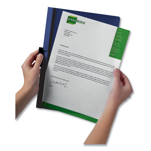 Duraclip Report Cover, Clip Fastener,  8.5 X 11,Clear/black, 5/pack