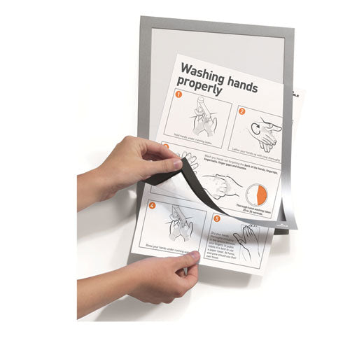 Duraframe Sun Sign Holder, 8.5 X 11, Silver Frame, 2/pack.